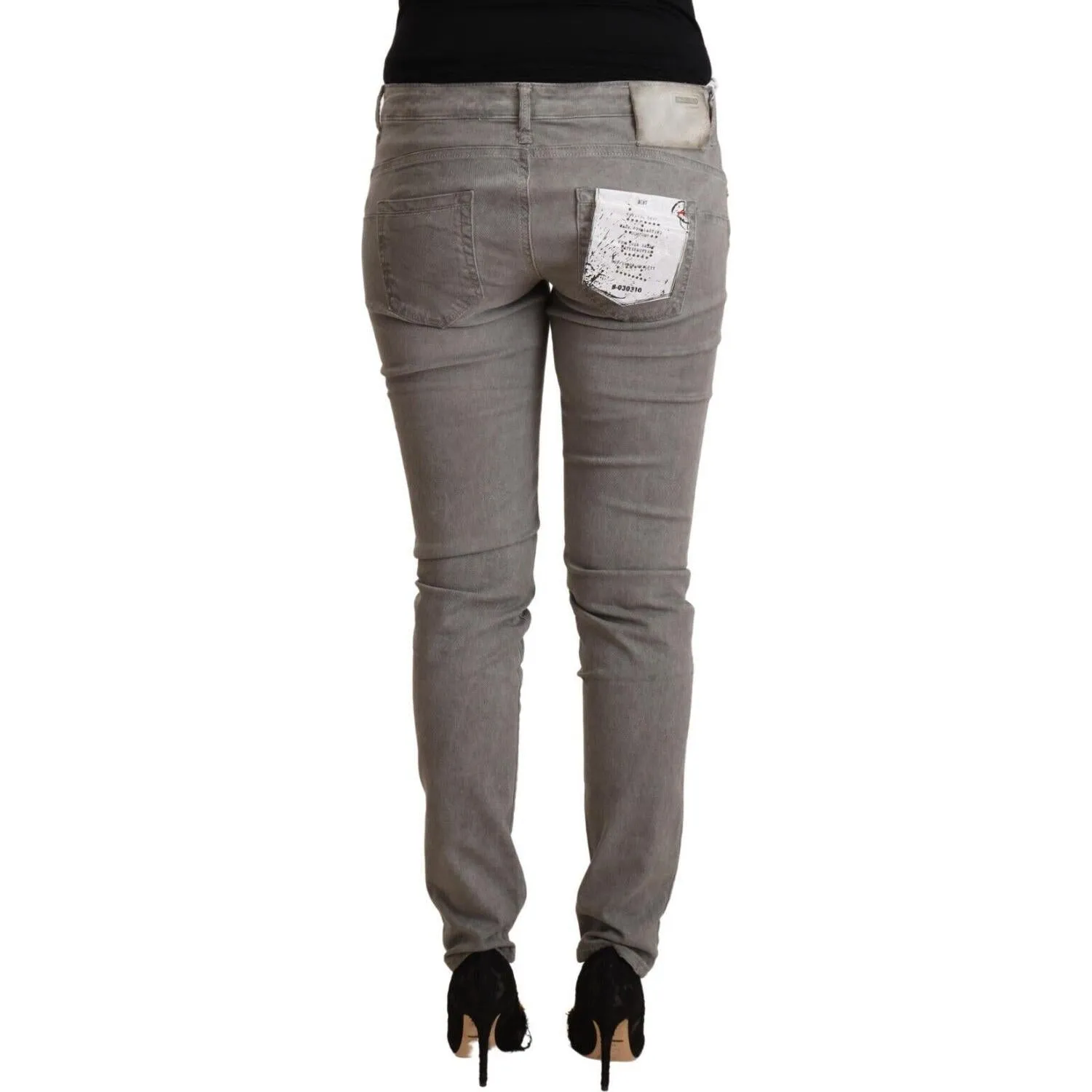 Acht Sleek Gray Skinny Low Waist Jeans