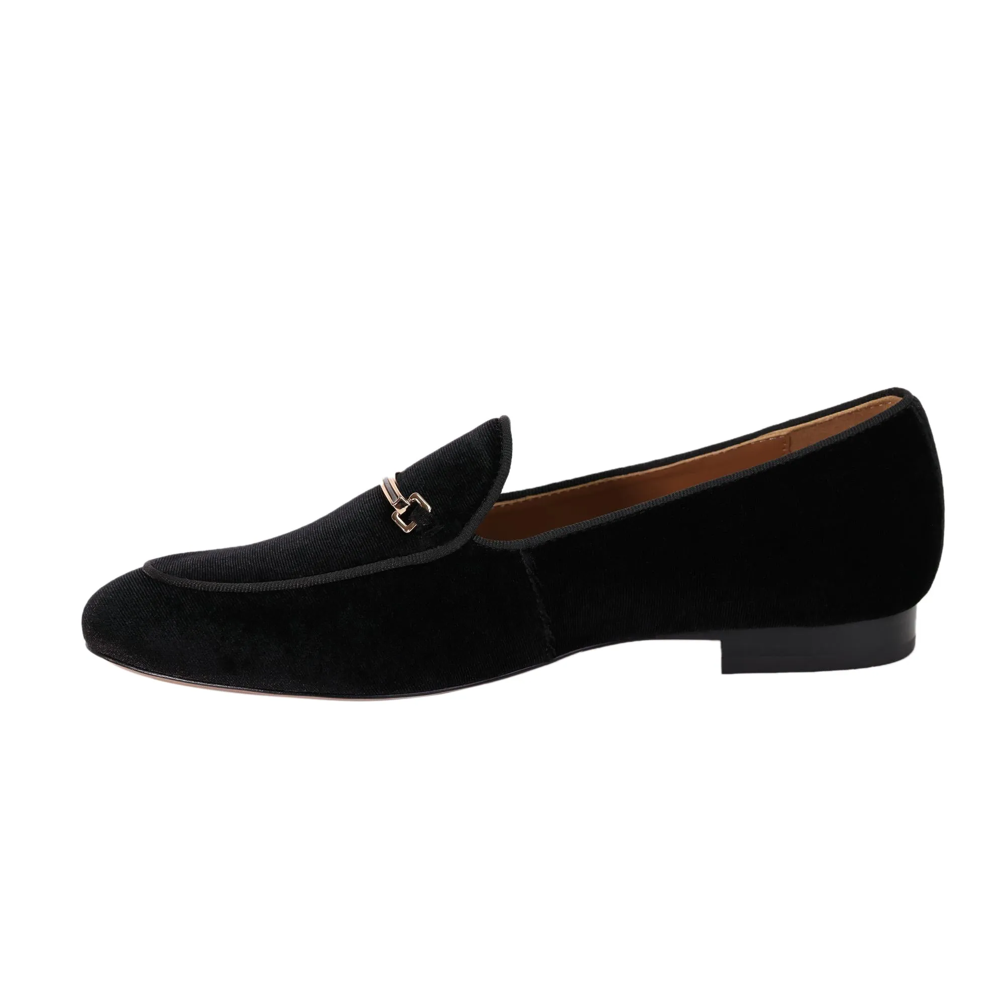 AiciBerllucci Black Velvet upper  and Sheepskin lining- Prime-Women's Leather Loafer- Sleek Loafers Slip on Shoes-Casual Flat Shoes