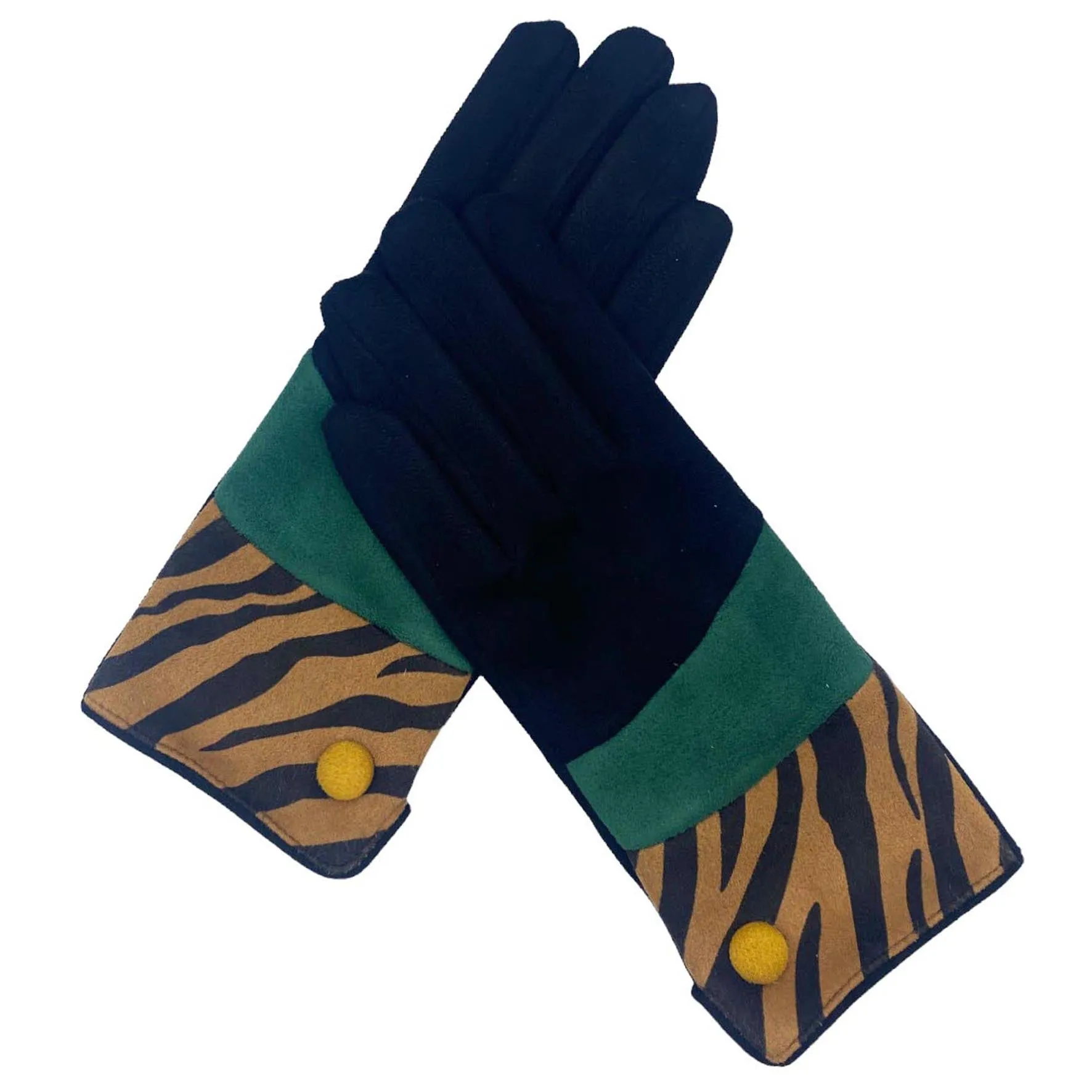 Animal Print 'Tiger' Suedette Gloves