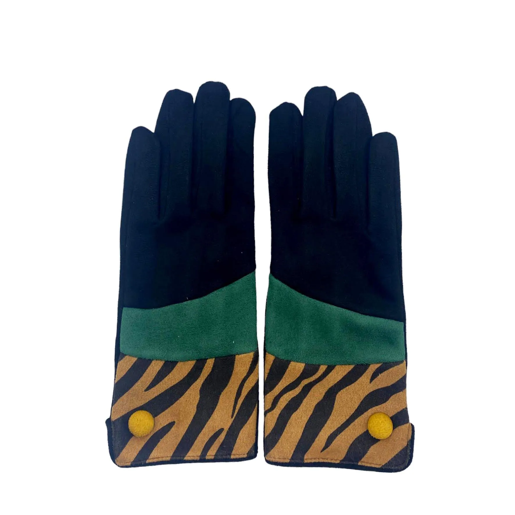 Animal Print 'Tiger' Suedette Gloves