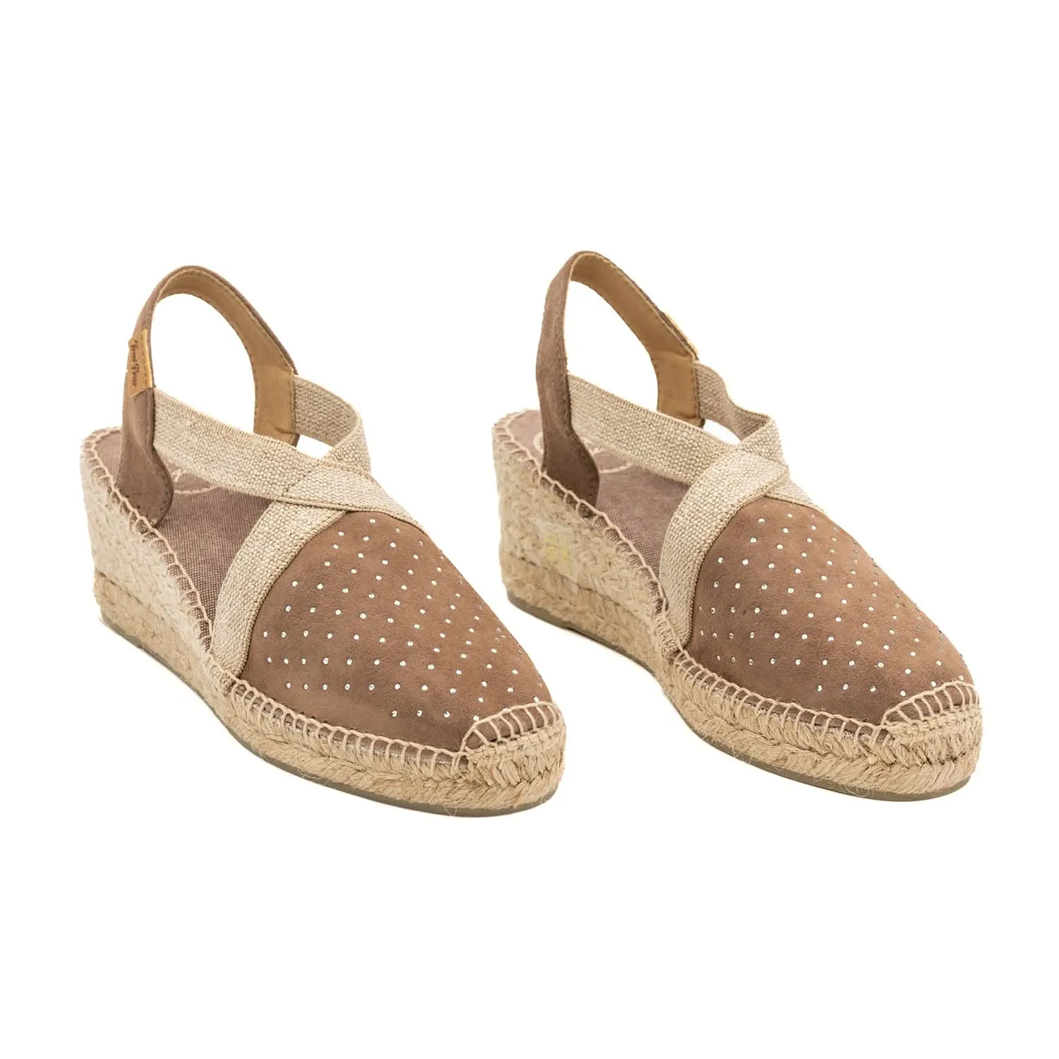 Basic Suede Leather Wedge Espadrille For Women - Terra-ST