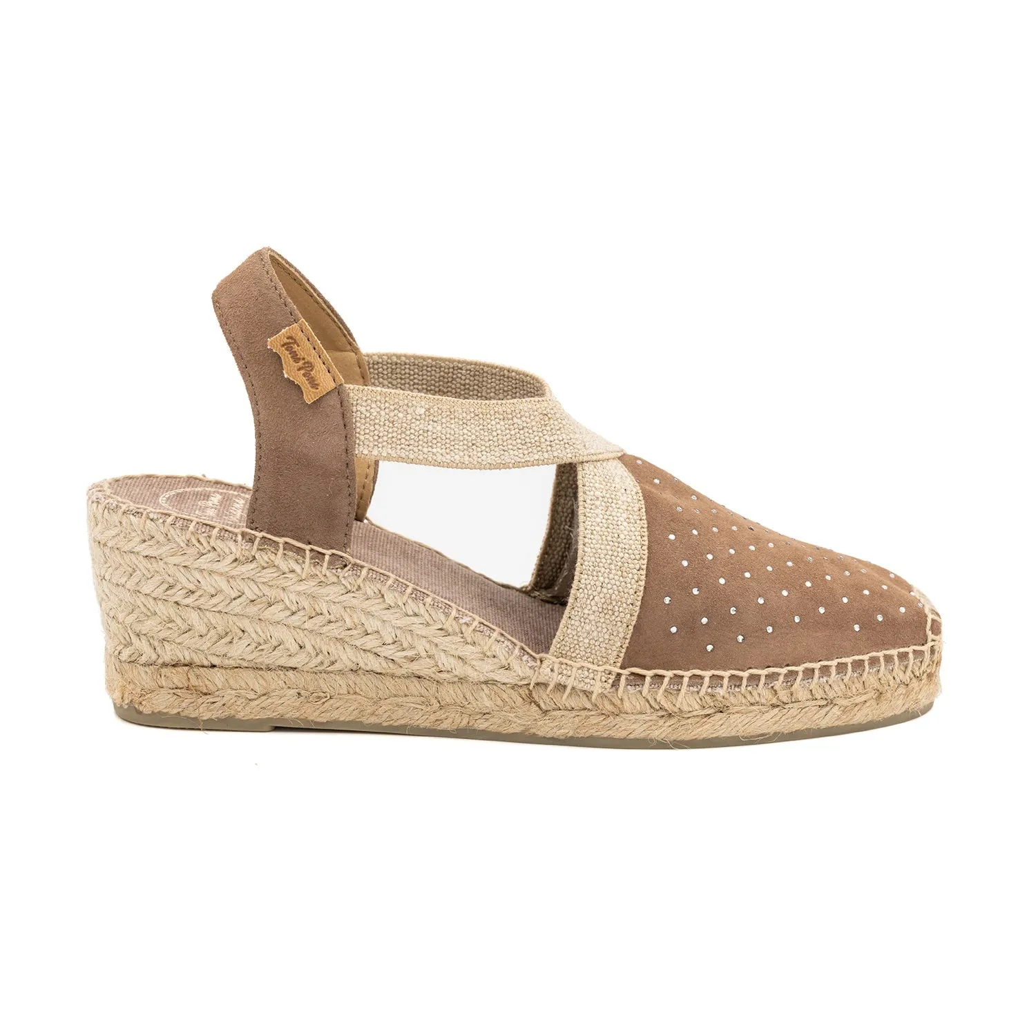 Basic Suede Leather Wedge Espadrille For Women - Terra-ST