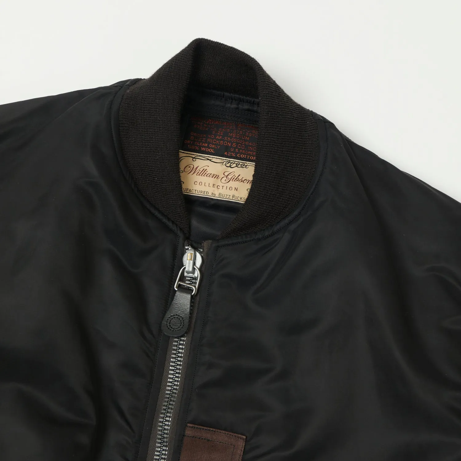 Buzz Rickson's X William Gibson Type MA-1 'Albert Turner & Co' Jacket - Black