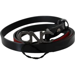 Costume National Chic Black Leather Fashion Belt