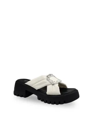 Crystal Buckle Platform Sandals