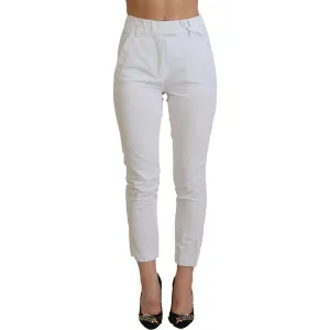 Dondup Elegant High Waist Tapered White Pants