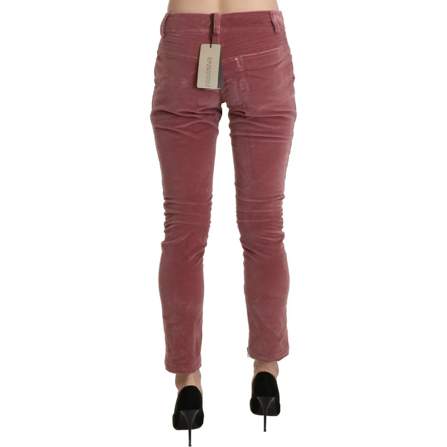 Ermanno Scervino Chic Red Mid Waist Skinny Trousers