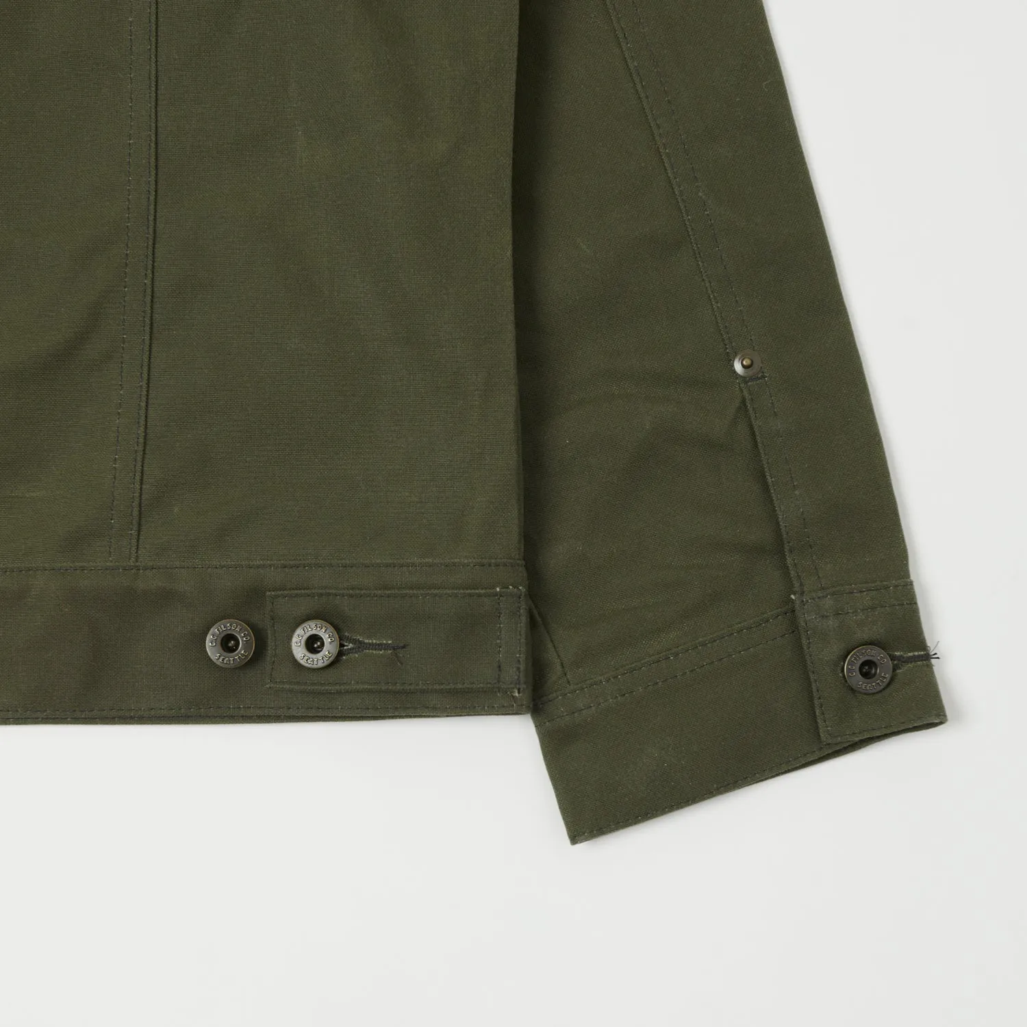 Filson Tin Cloth Short Lined Cruiser Jacket - Military Green