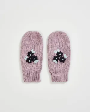 Forget-Me-Not Knitted Lilac Mittens