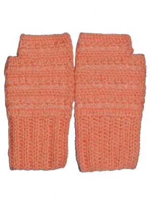 Graminarts handmade woollen/yarn Peach colour fingerless gloves