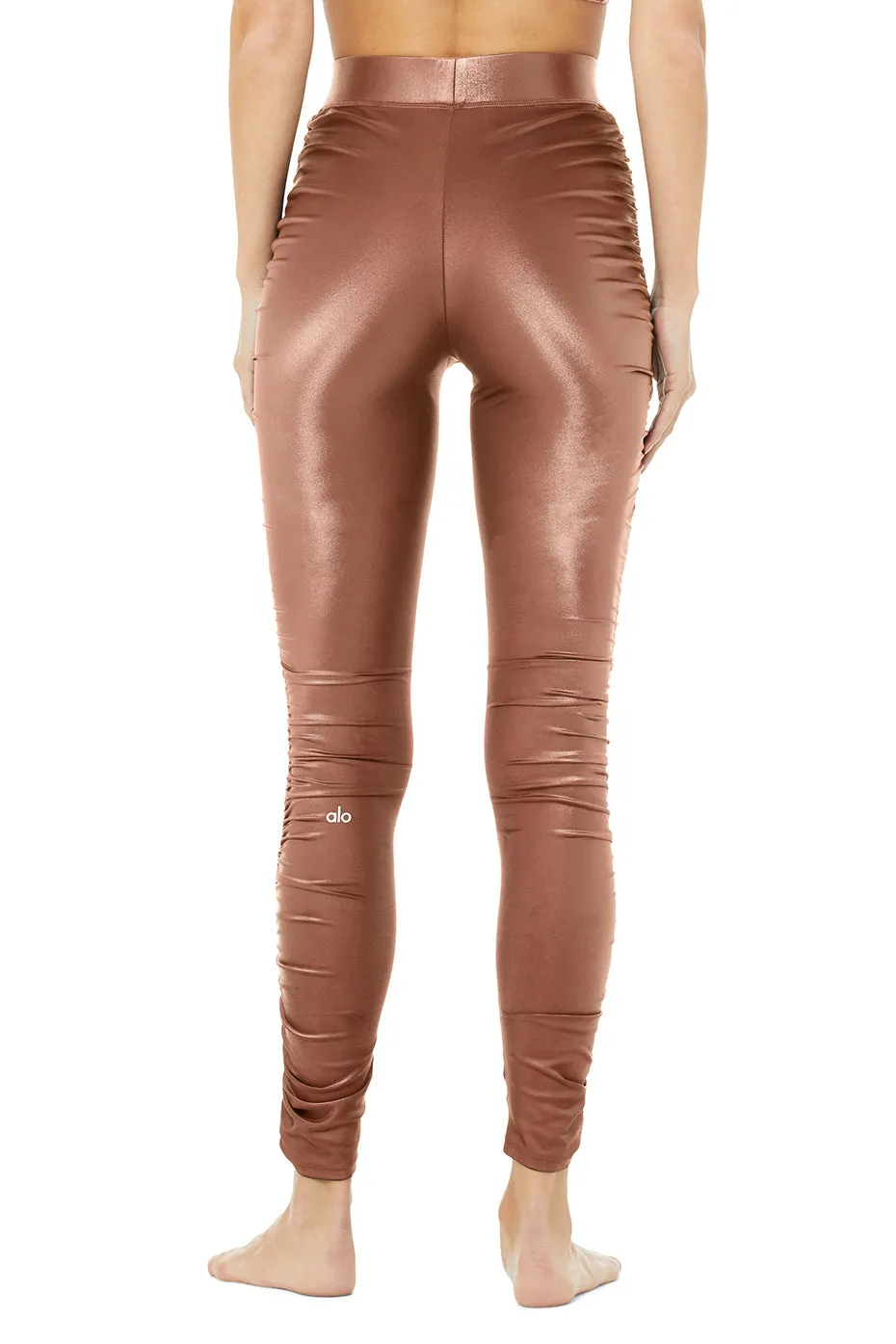 High-Waist Cinched Legging -  Chestnut Shine