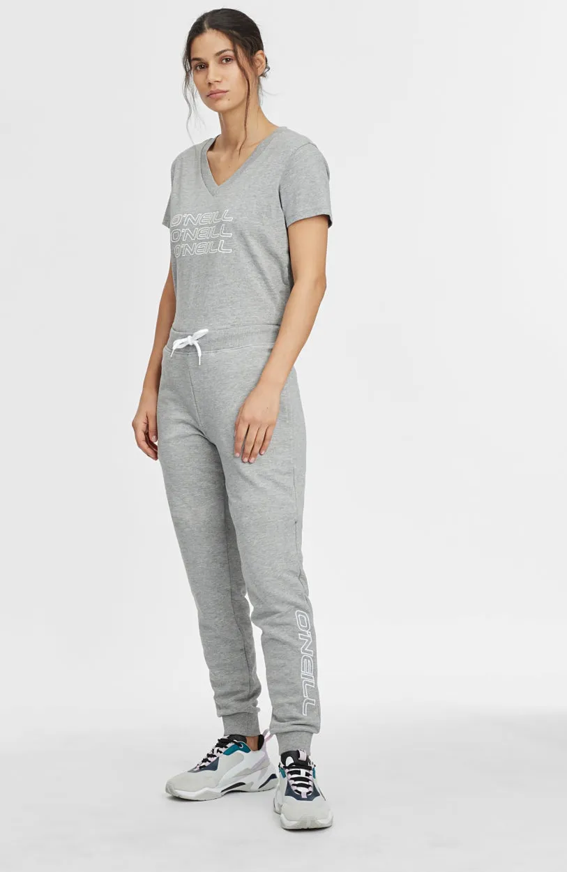 High-Waist Sweatpants | Silver Melee -A