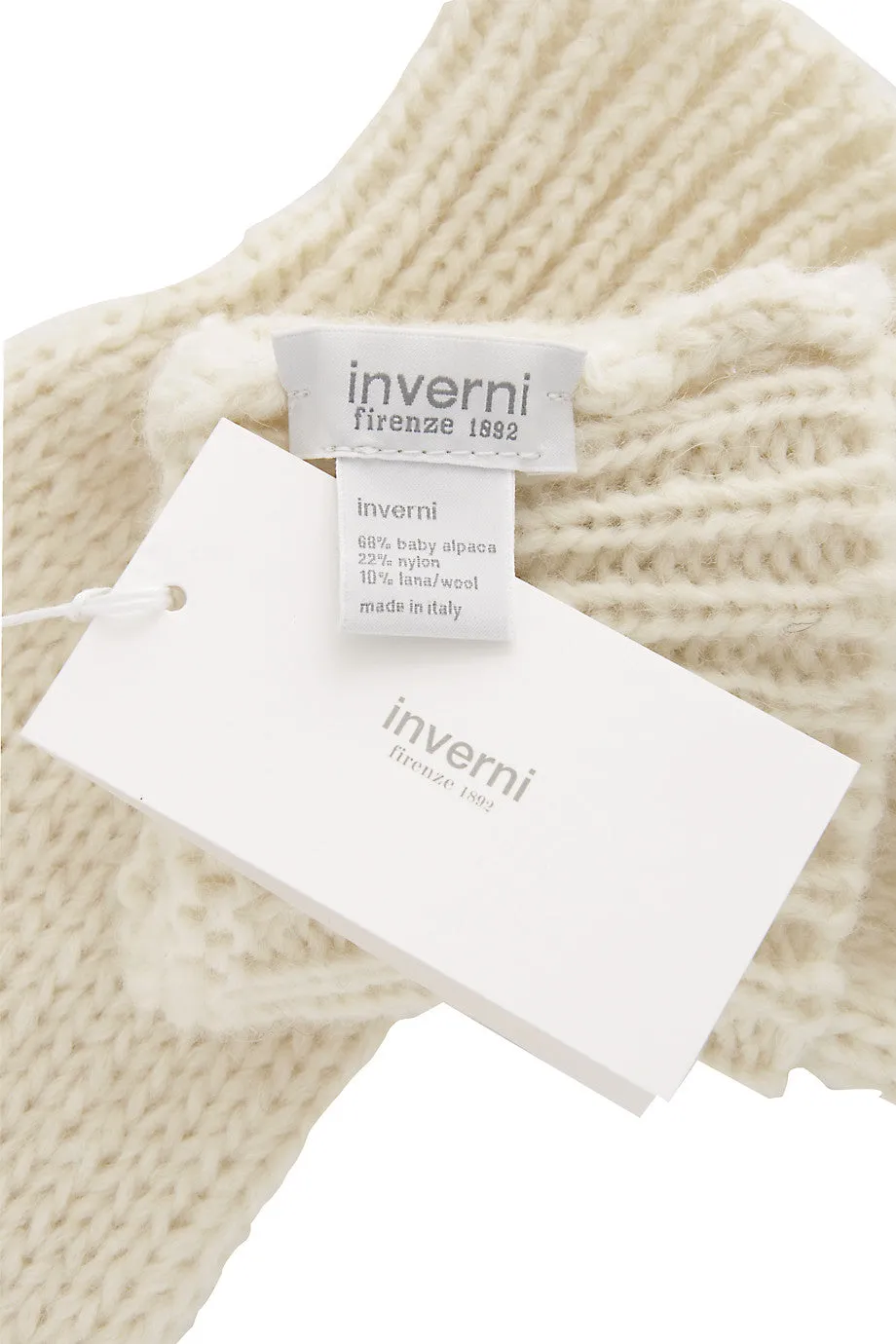 INVERNI ALPINE Baby Alpaca Cream Fingerless Women Wool Gloves