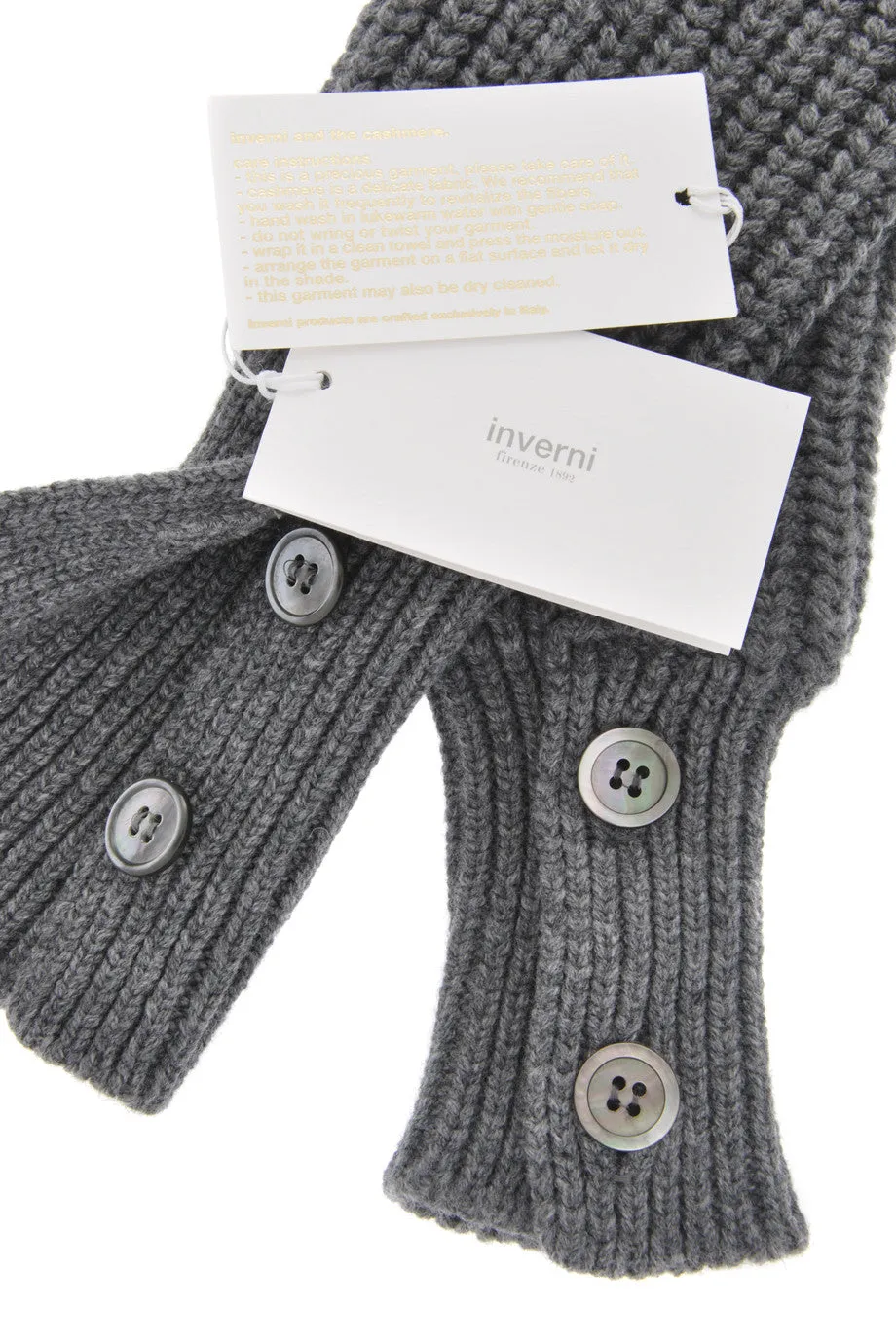 INVERNI HIMALAYA Grey Cashmere Wool Women Arm Warmers