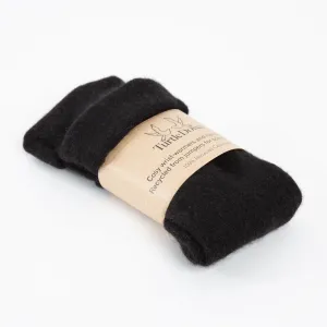 Large Black Cashmere Fingerless Gloves