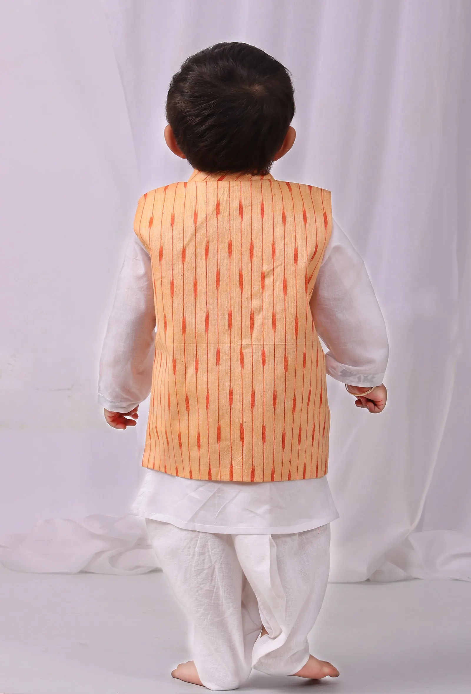 Lemon tart Yellow Ikat Nehru Jacket