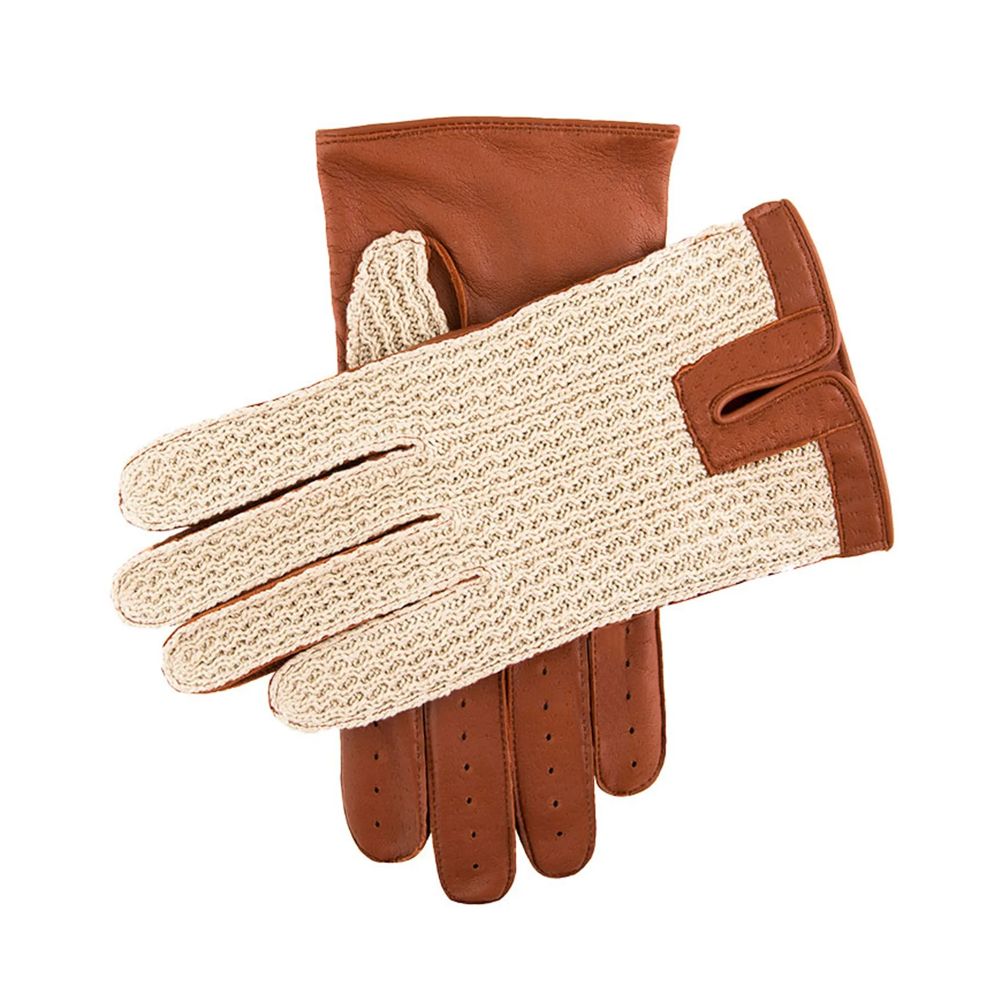 Men’s Crochet-Back Imitation Peccary Leather Driving Gloves