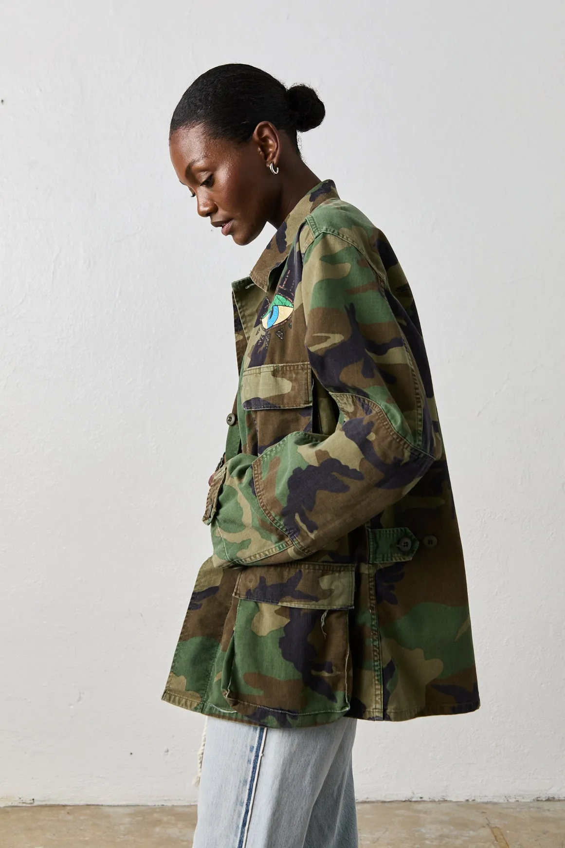 NSF X JA - VINTAGE UNDERCOVER LOVER UTILITY SHIRT / WOODLAND CAMO