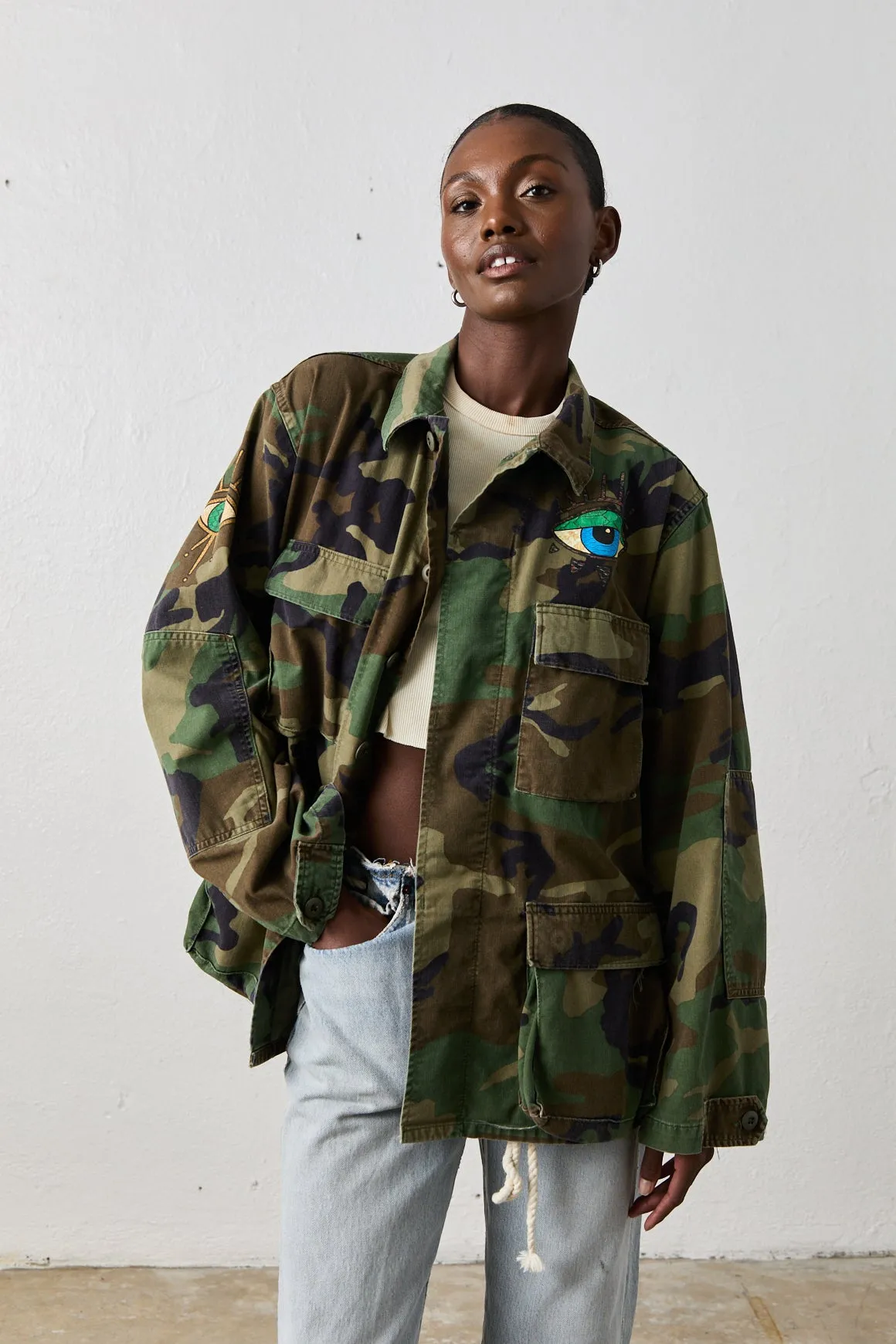 NSF X JA - VINTAGE UNDERCOVER LOVER UTILITY SHIRT / WOODLAND CAMO