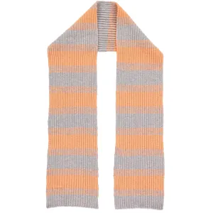 Peach & Concrete Marl Stripe Lambswool Scarf