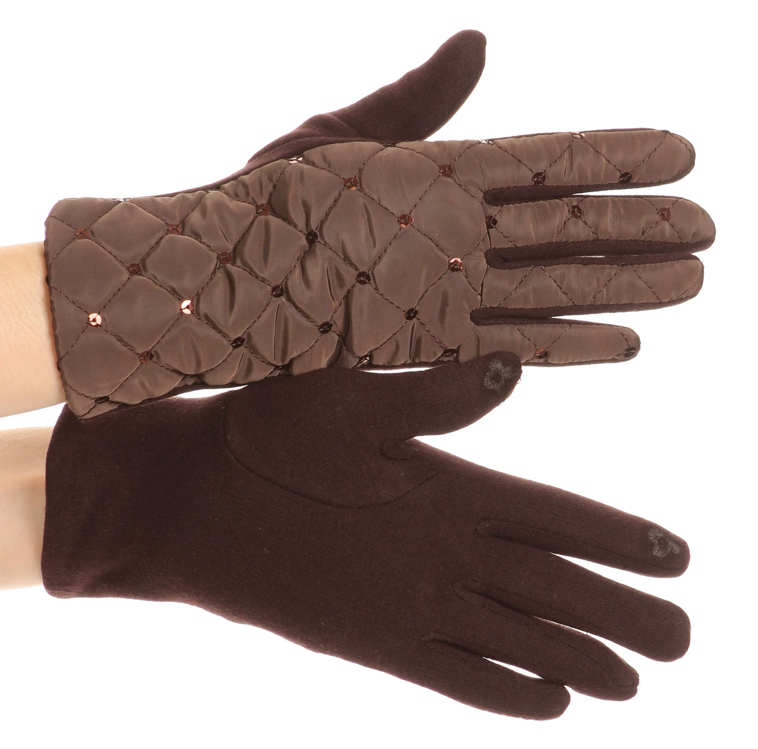 Sakkas Emie Quilted and Lace Super Soft Warm Driving Gloves Touch Screen Capable