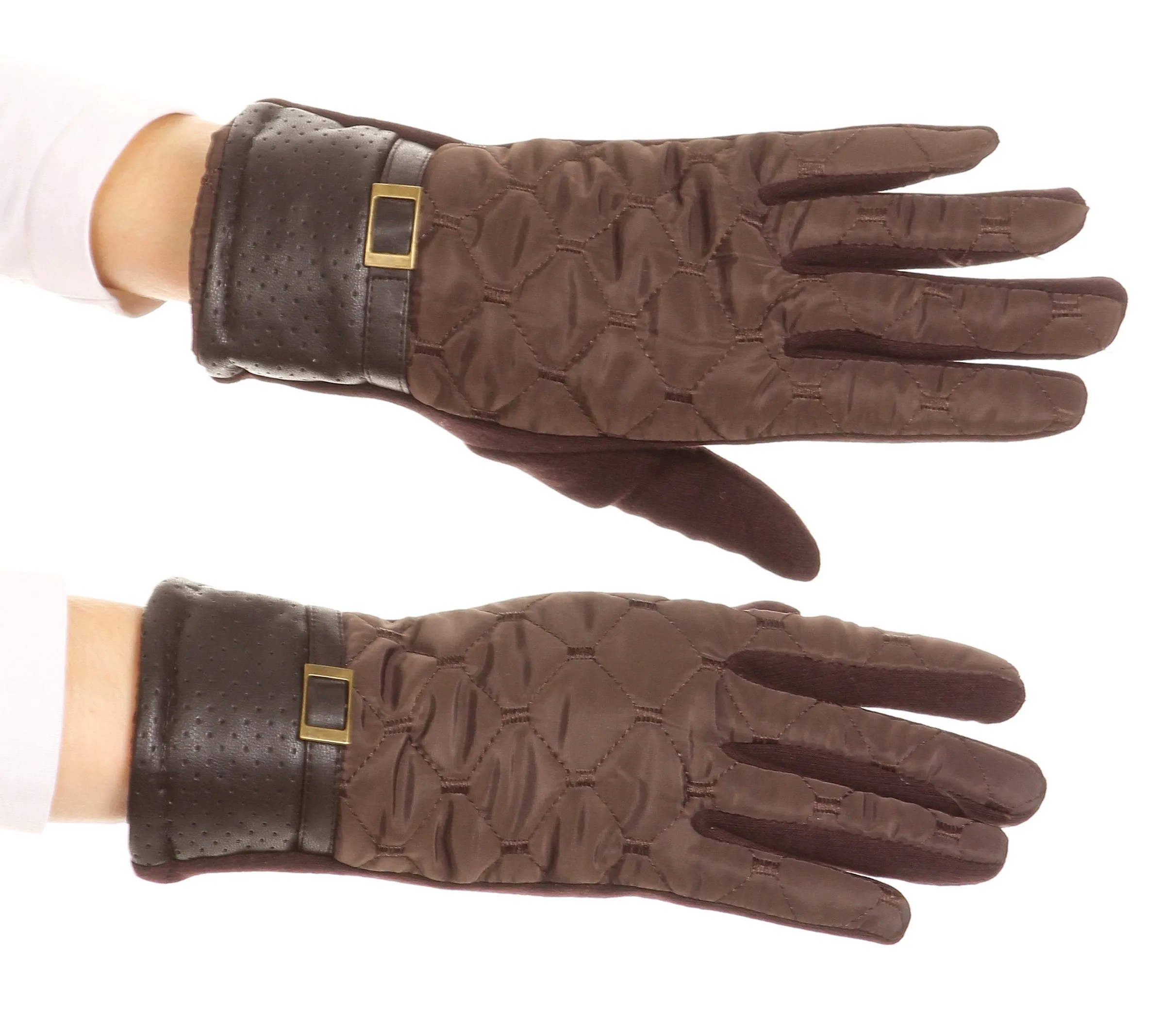 Sakkas Emie Quilted and Lace Super Soft Warm Driving Gloves Touch Screen Capable