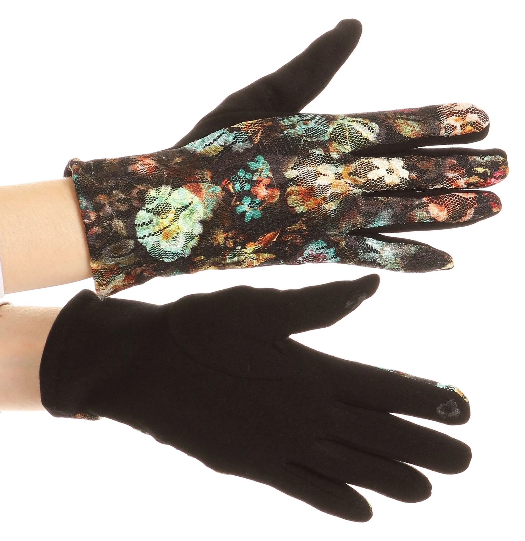 Sakkas Emie Quilted and Lace Super Soft Warm Driving Gloves Touch Screen Capable