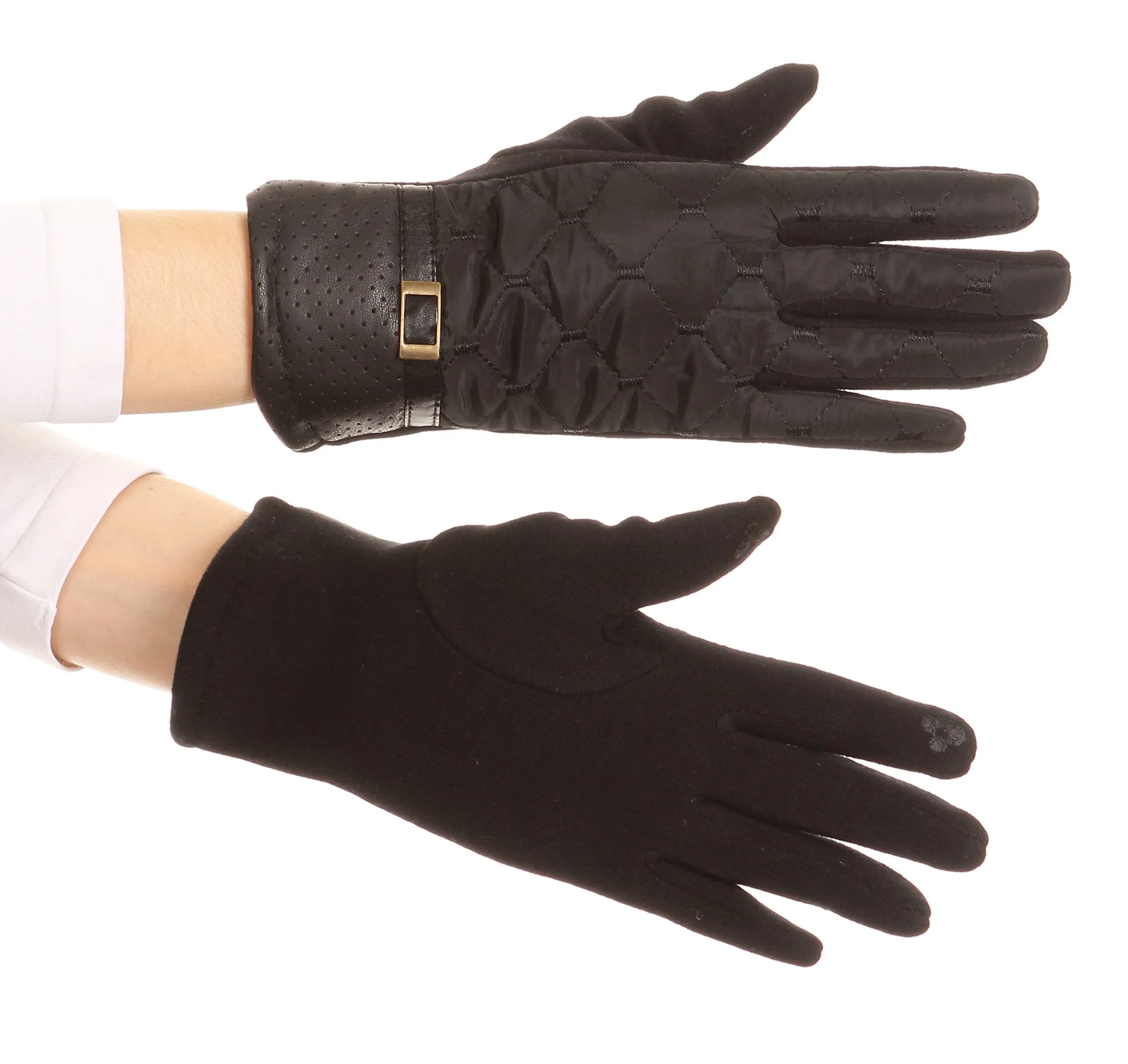 Sakkas Emie Quilted and Lace Super Soft Warm Driving Gloves Touch Screen Capable