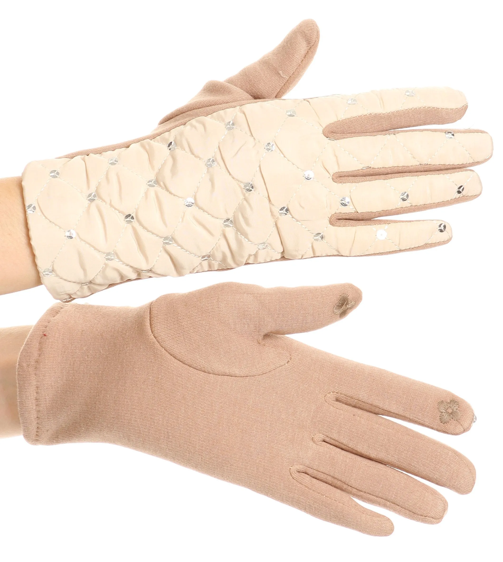 Sakkas Emie Quilted and Lace Super Soft Warm Driving Gloves Touch Screen Capable