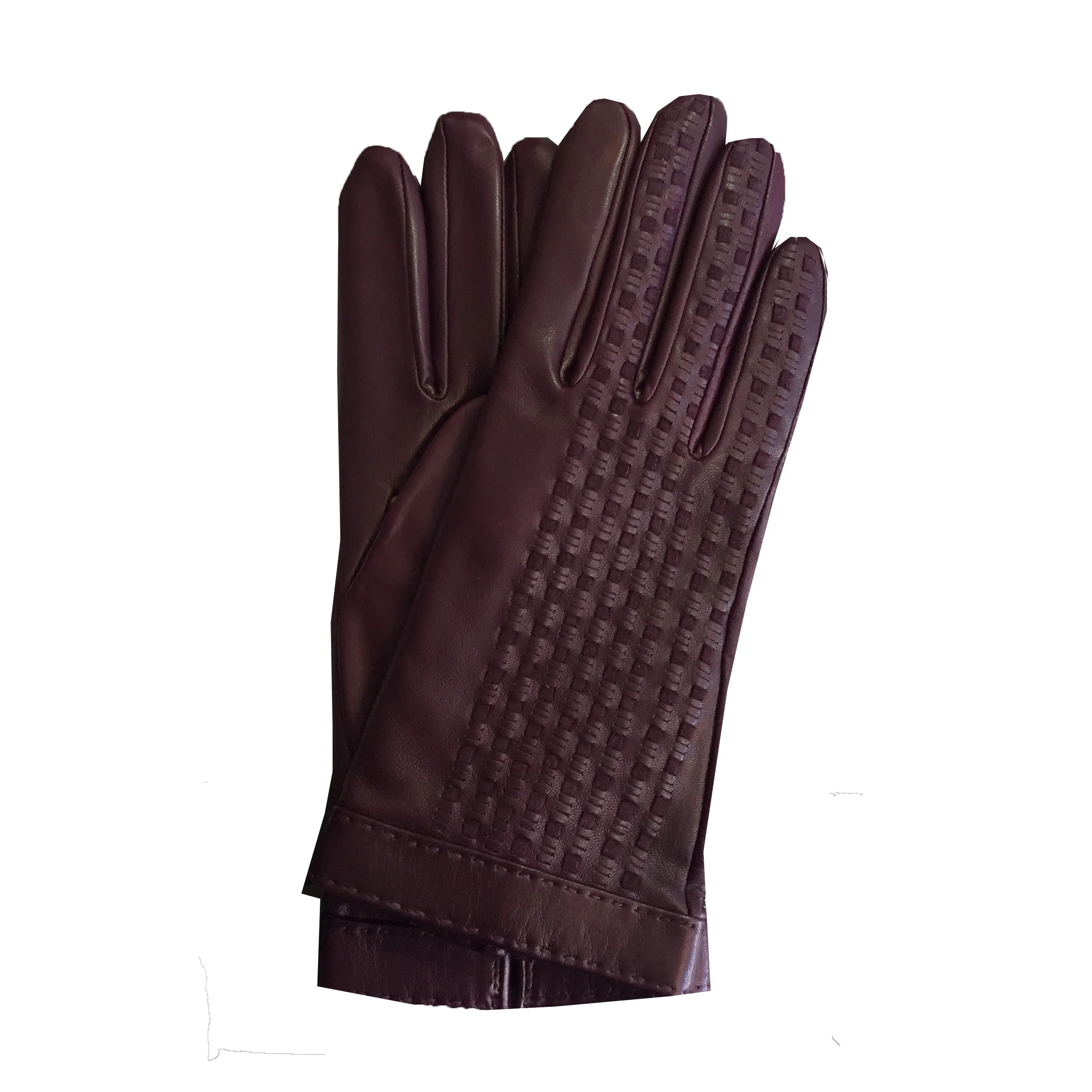 Sorcha - Women's Cashmere Lined Leather Woven Gloves