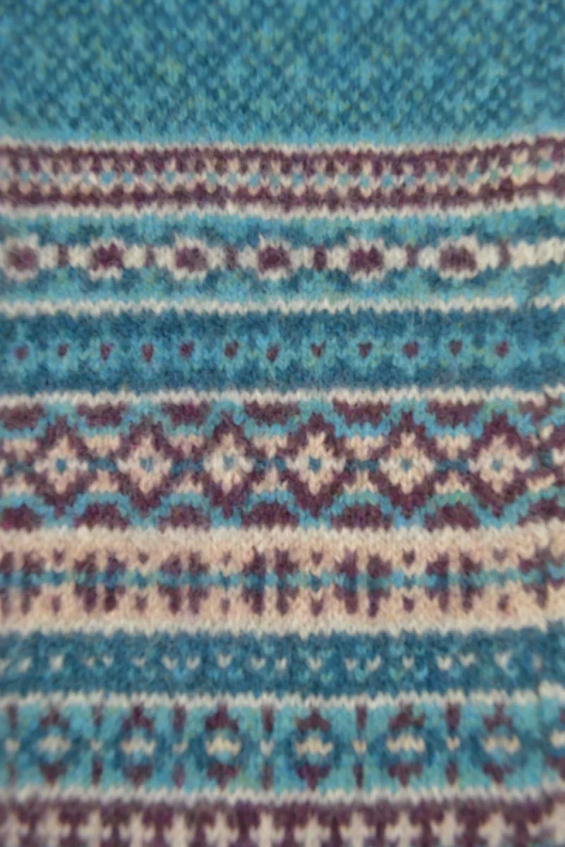 Tweed Fair isle scarf - Teal