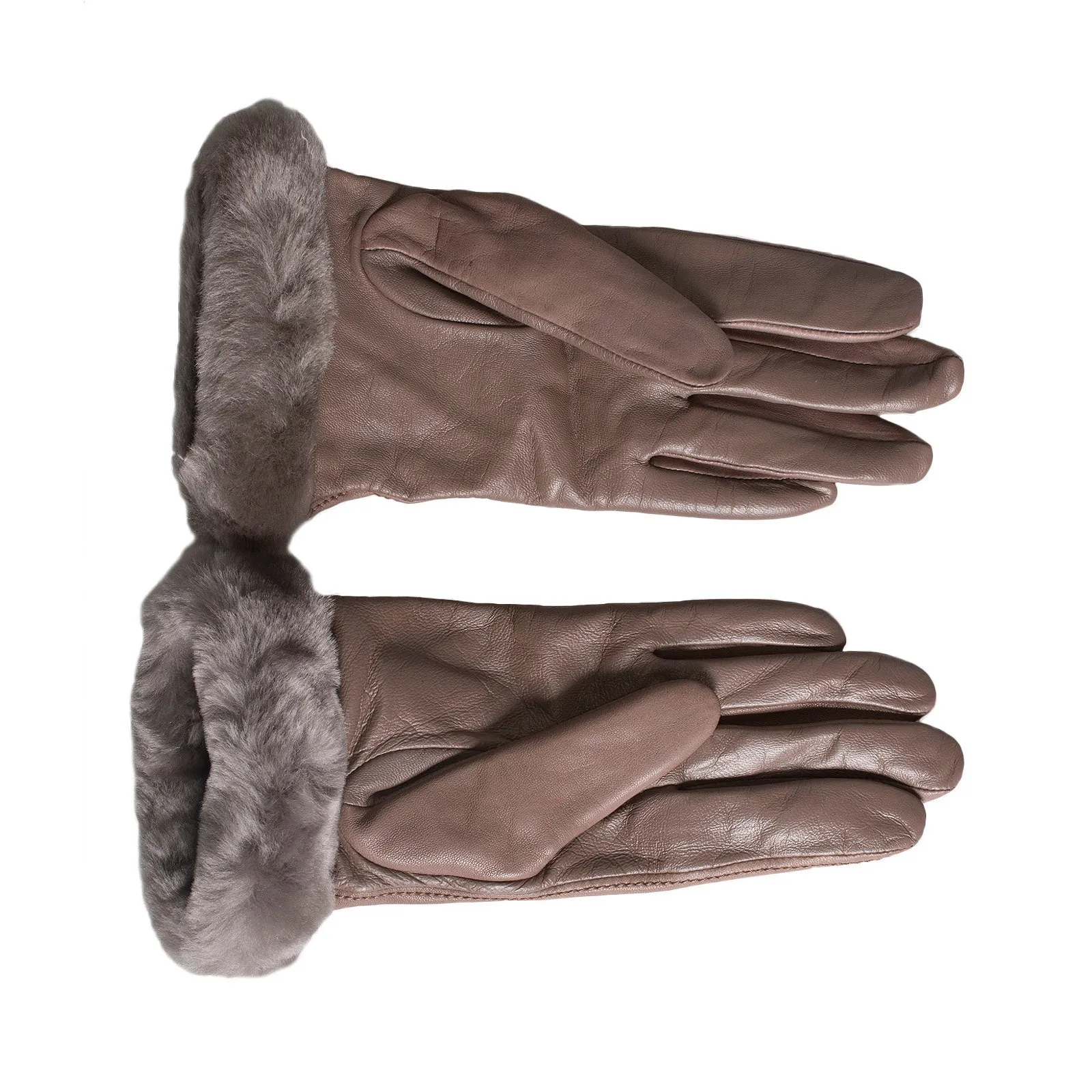 UGG Classic Leather Smart Stormy Grey Gloves - Women's